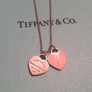 Tiffany & Co. silver and pink hearts necklace